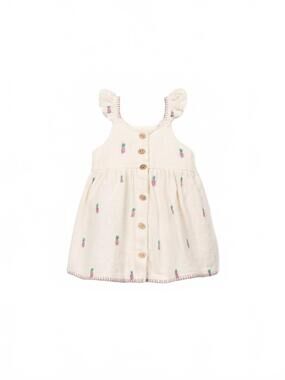 NEW PLAY UP girls pineapple ruffle dress in cru